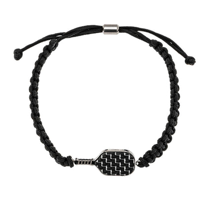 Pickleball Born to Rally Pickleball Stainless Steel Carbon Fiber Bracelet Black