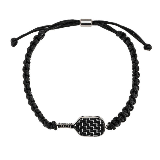 Pickleball Born to Rally Pickleball Stainless Steel Carbon Fiber Bracelet Black