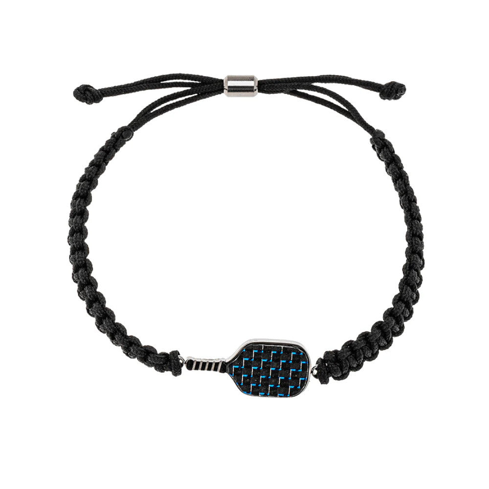 Pickleball Born to Rally Pickleball Stainless Steel Carbon Fiber Bracelet Black
