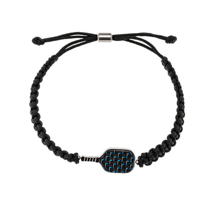 Pickleball Born to Rally Pickleball Stainless Steel Carbon Fiber Bracelet Black