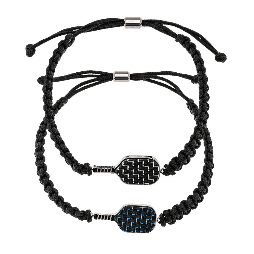 Pickleball Born to Rally Pickleball Stainless Steel Carbon Fiber Bracelet Black