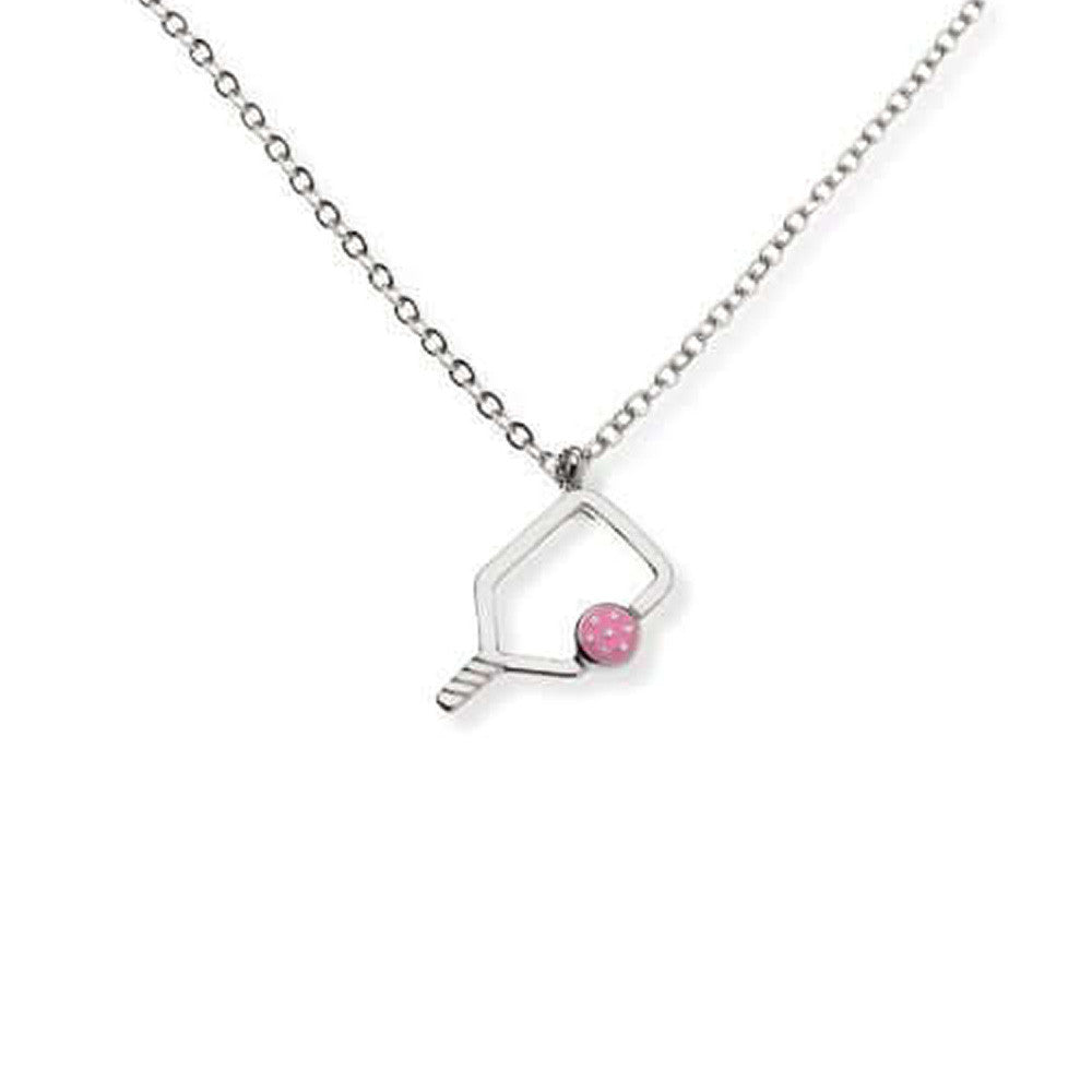 Pickleball Born to Rally Color Pop Pickleball Necklace Blue