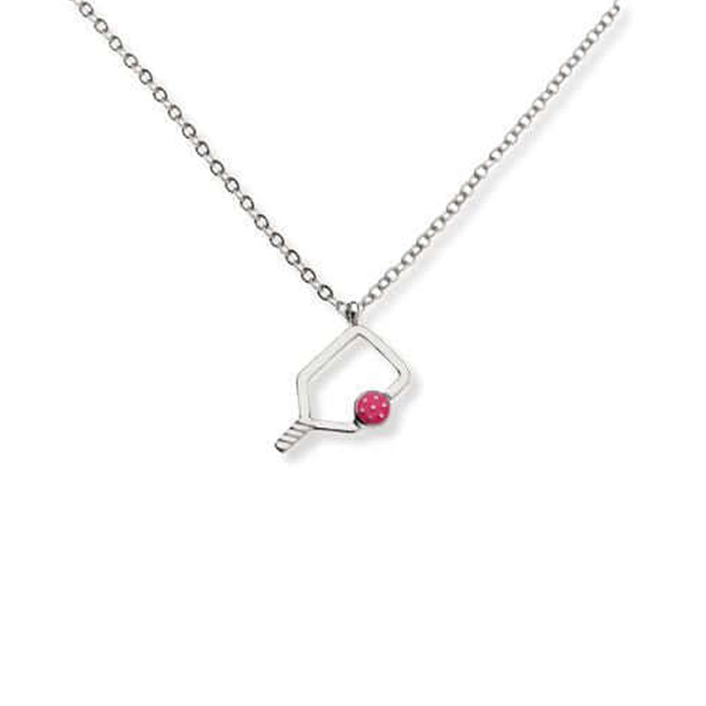 Pickleball Born to Rally Color Pop Pickleball Necklace Blue
