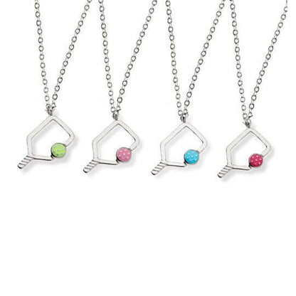 Pickleball Born to Rally Color Pop Pickleball Necklace Blue