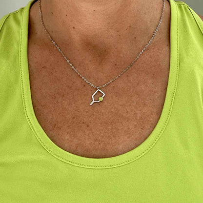 Pickleball Born to Rally Color Pop Pickleball Necklace Blue