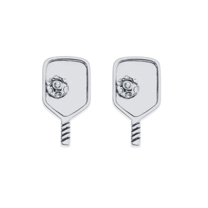 Pickleball Born to Rally Pickleball Paddle Stud Earrings Gold