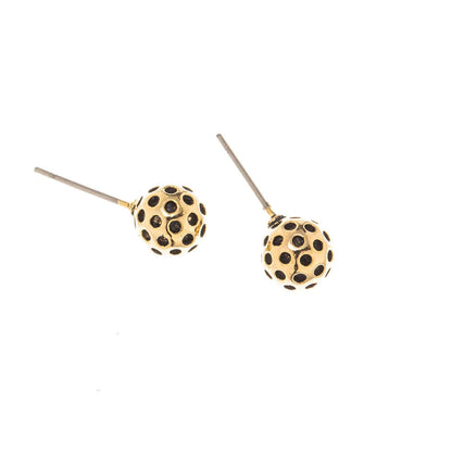 Pickleball Born to Rally Pickleball Stud Earrings Gold