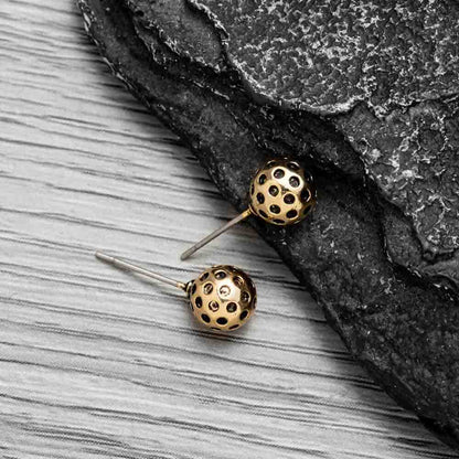 Pickleball Born to Rally Pickleball Stud Earrings Gold