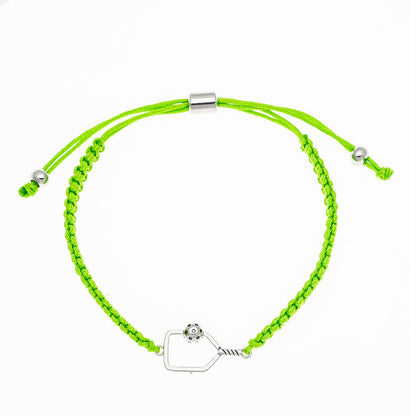Pickleball Born to Rally Pickleball Paddle Adjustable Rope Bracelet Black