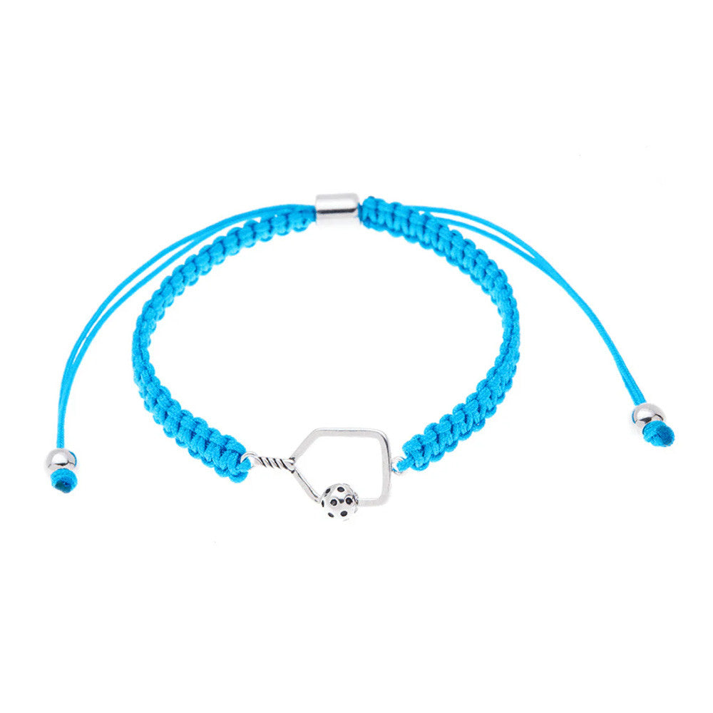 Pickleball Born to Rally Pickleball Paddle Adjustable Rope Bracelet Black