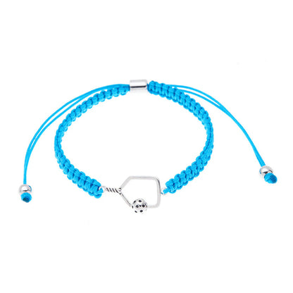 Pickleball Born to Rally Pickleball Paddle Adjustable Rope Bracelet Black
