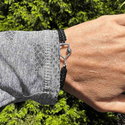 Pickleball Born to Rally Pickleball Paddle Adjustable Rope Bracelet Black