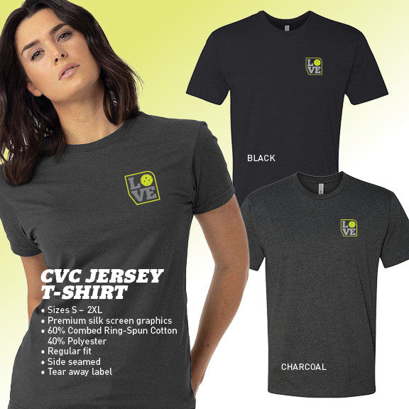 Pickleball ZER002 PB Love T-Shirt - Unisex Charcoal