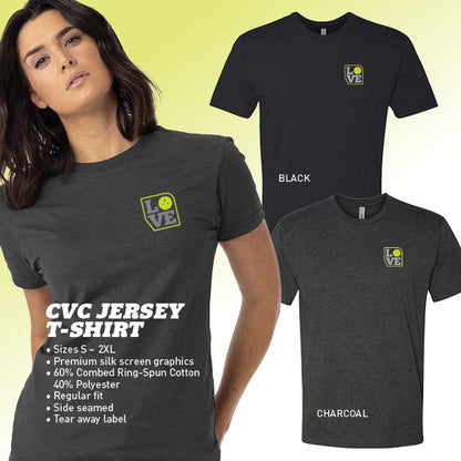 Pickleball ZER002 PB Love T-Shirt - Unisex Charcoal