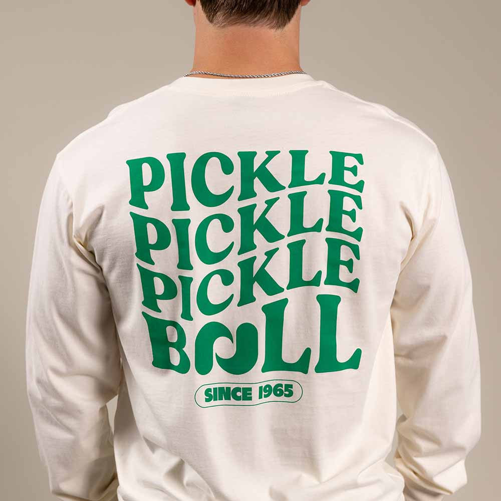 Pickleball Heritage Pickle Long Sleeve Tee - Unisex Pickleball Shirt Ecru