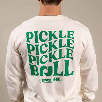 Pickleball Heritage Pickle Long Sleeve Tee - Unisex Pickleball Shirt Ecru
