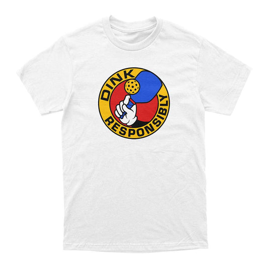 Pickleball Wallflower Dink Responsibly T-Shirt - Unisex White