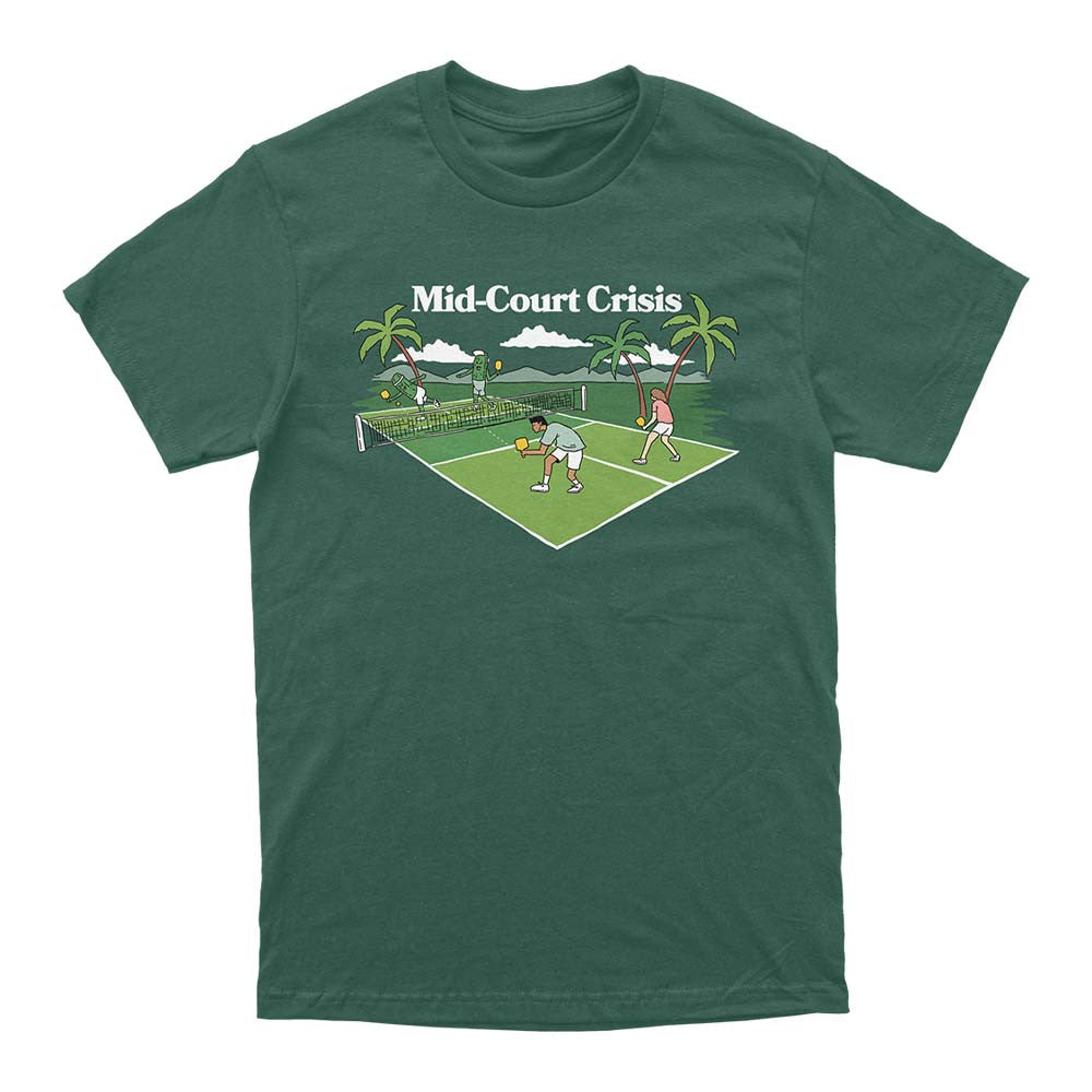 Pickleball Wallflower Mid Court Crisis T-Shirt - Unisex Royal Pine