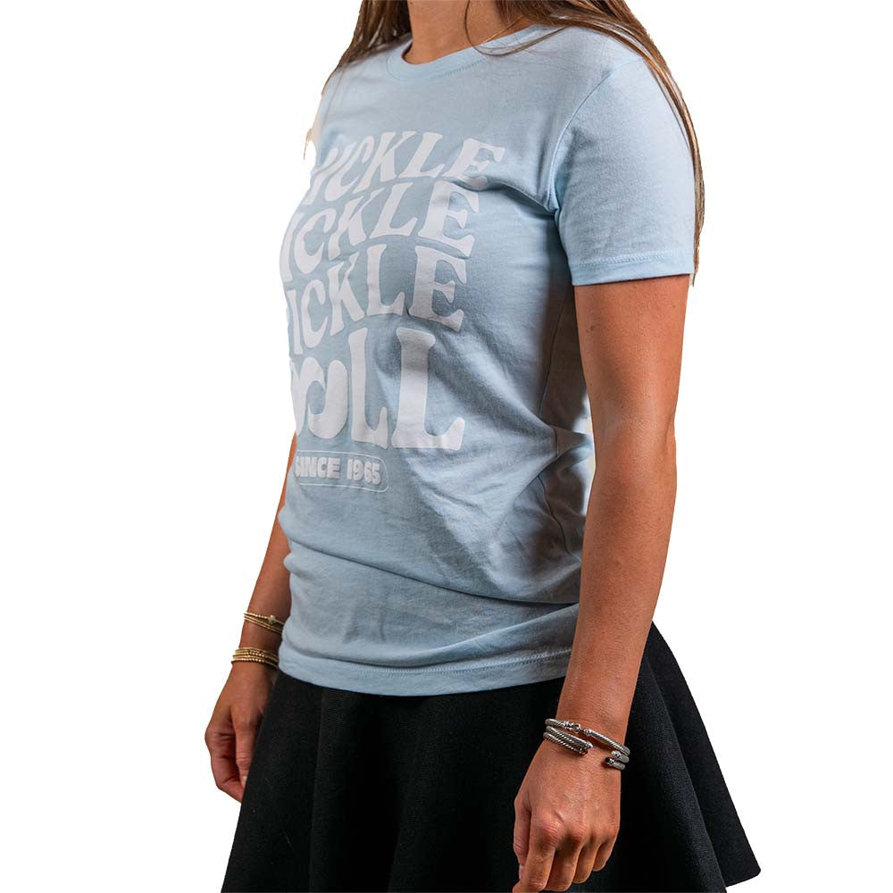 Pickleball Heritage Pickle Pickle Pickle-ball Tee Ice Blue/White