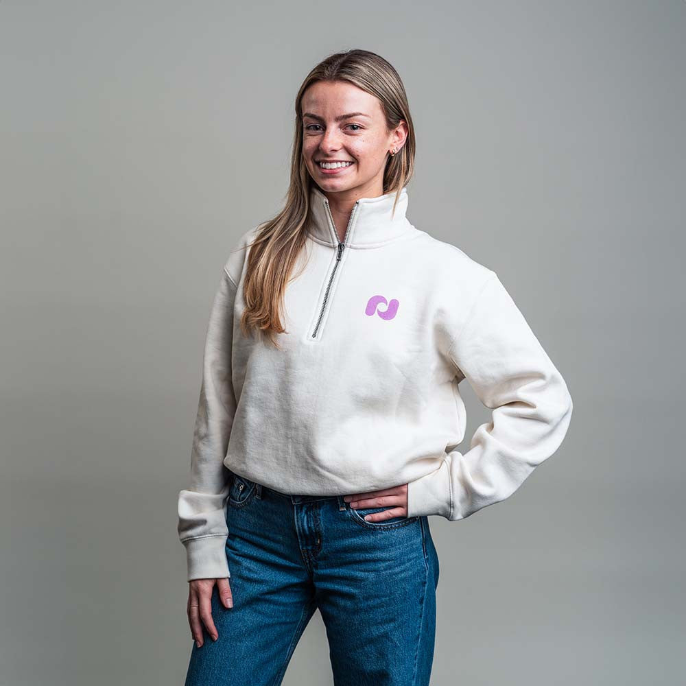 Pickleball Heritage Pickle-ball Vice Half Zip Shirt Ecru