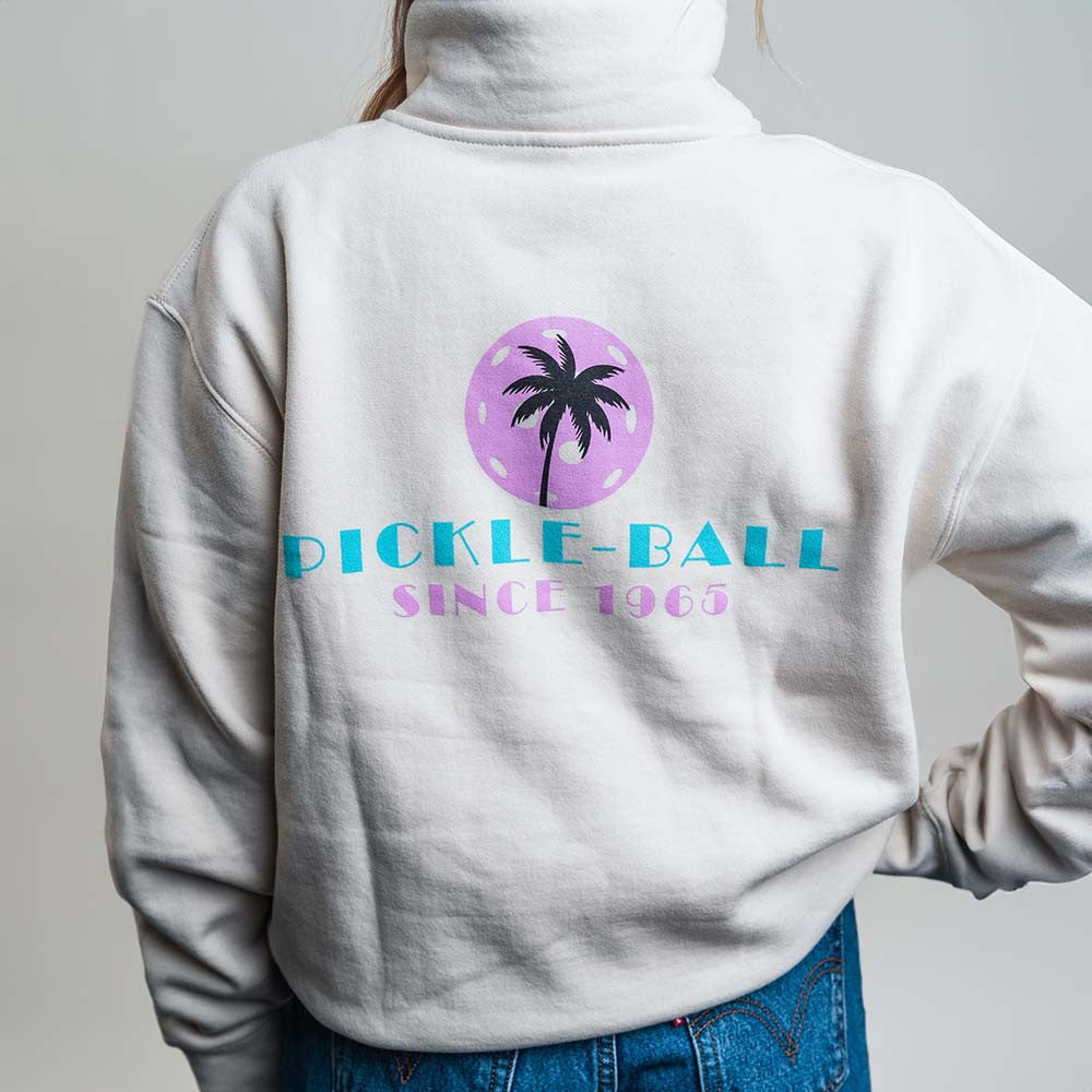 Pickleball Heritage Pickle-ball Vice Half Zip Shirt Ecru
