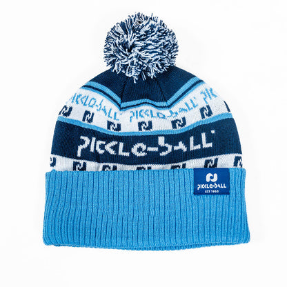 Pickleball Heritage Pickle-ball Old School Pom Beanie Navy/Blue