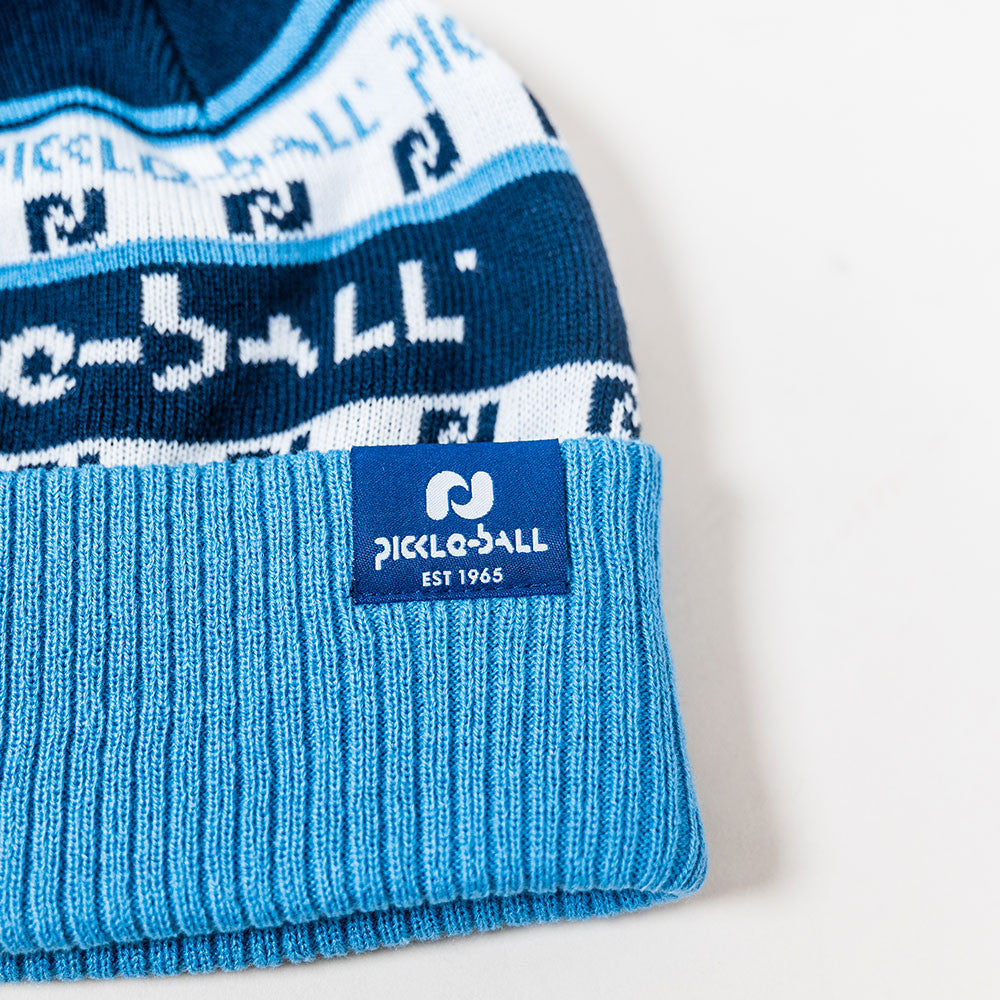 Pickleball Heritage Pickle-ball Old School Pom Beanie Navy/Blue