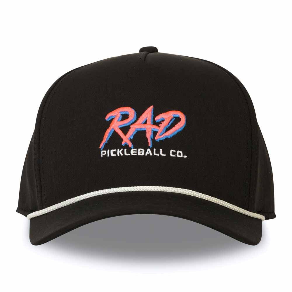 Pickleball RAD Pickleball Players Hat Black/White Rope