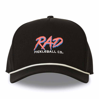 Pickleball RAD Pickleball Players Hat Black/White Rope