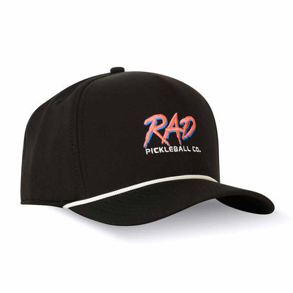 Pickleball RAD Pickleball Players Hat Black/White Rope