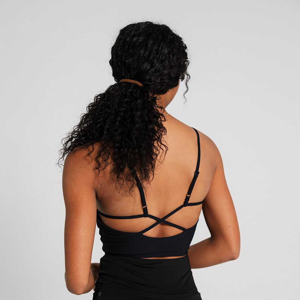 Pickleball erne Florence Ribbed Tank Bra Top Jet Black