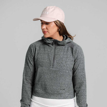 Pickleball  erne Malibu Cropped Hooded Pullover Carbon Grey Jaspe