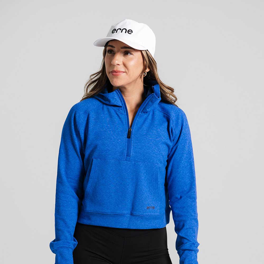 Pickleball  erne Malibu Cropped Hooded Pullover Carbon Grey Jaspe