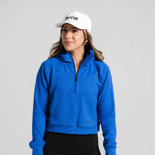 Pickleball  erne Malibu Cropped Hooded Pullover Carbon Grey Jaspe