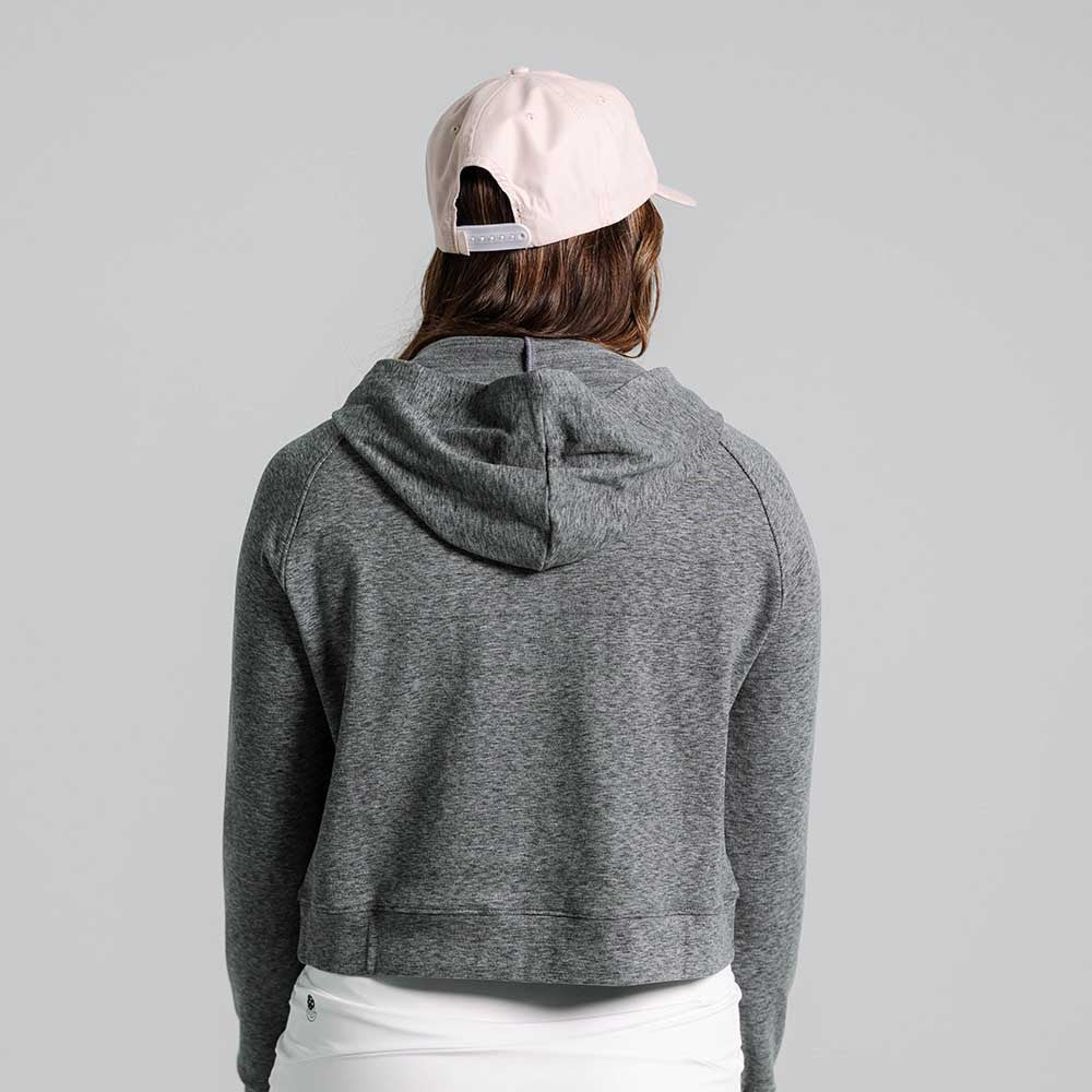 Pickleball  erne Malibu Cropped Hooded Pullover Carbon Grey Jaspe