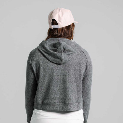 Pickleball  erne Malibu Cropped Hooded Pullover Carbon Grey Jaspe
