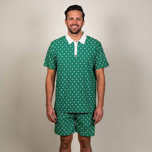 Pickleball Heritage Pickle-ball Logo Polo - Unisex Green/White