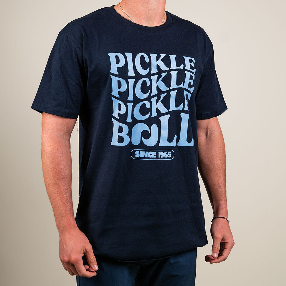Pickleball Heritage Pickle Pickle Pickle-Ball Tee - Unisex Carolina Blue/Blue
