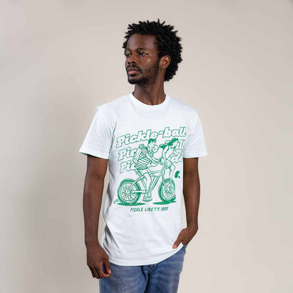Pickleball Heritage Pickle-ball Bike Tee - Unisex Pale Blue
