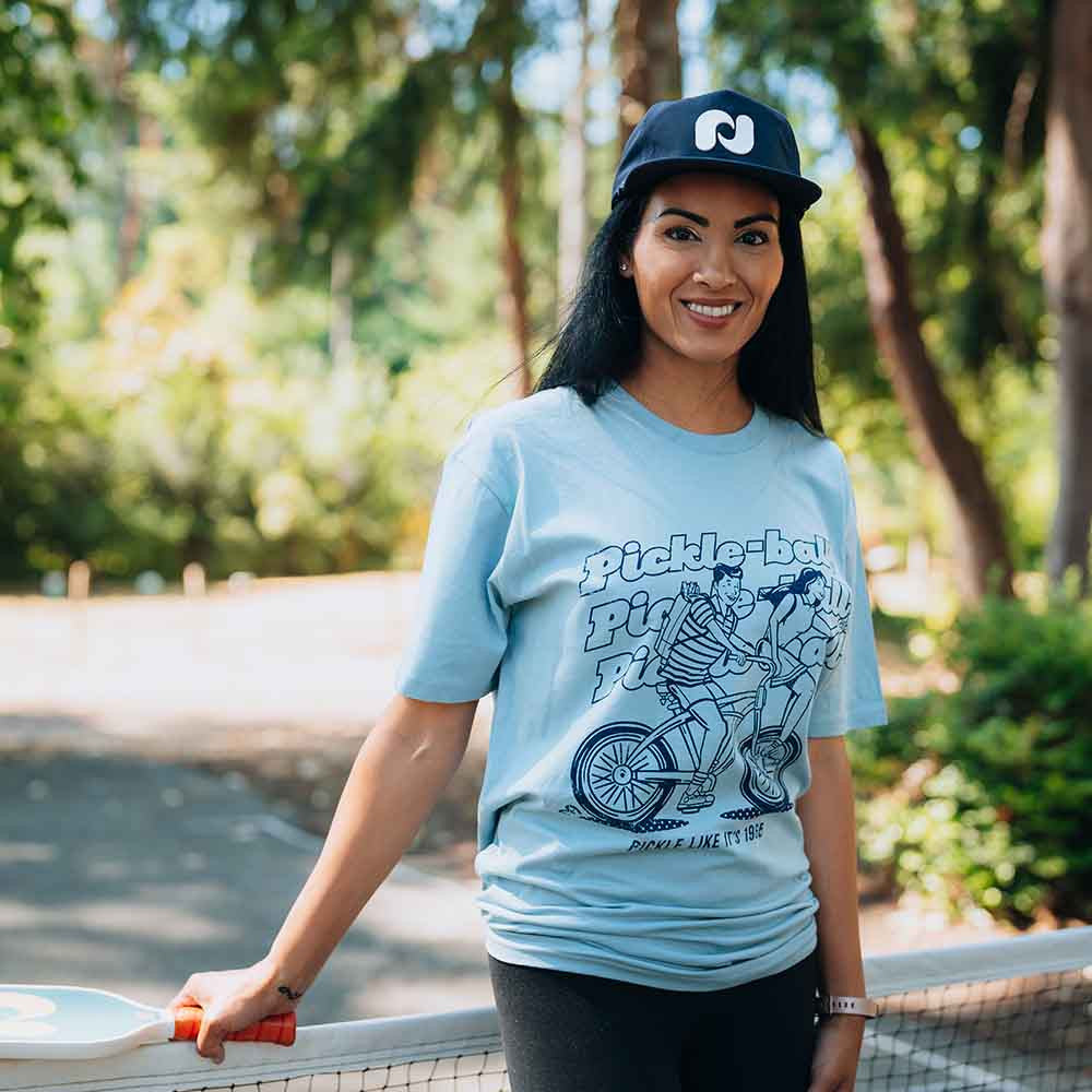 Pickleball Heritage Pickle-ball Bike Tee - Unisex Pale Blue