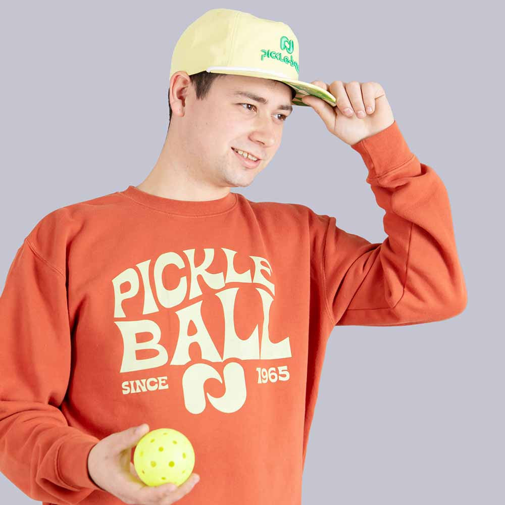 Pickleball Heritage Pickle-ball Groovy Crew Neck Sweatshirt Alpine
