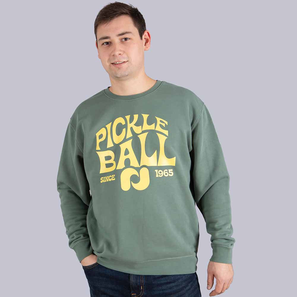 Pickleball Heritage Pickle-ball Groovy Crew Neck Sweatshirt Alpine