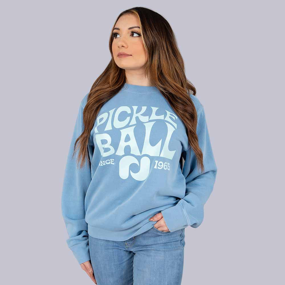 Pickleball Heritage Pickle-ball Groovy Crew Neck Sweatshirt Alpine