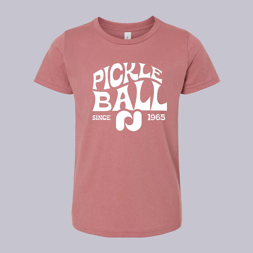 Pickleball Heritage Pickle-ball Groovy T-Shirt - Youth Mauve