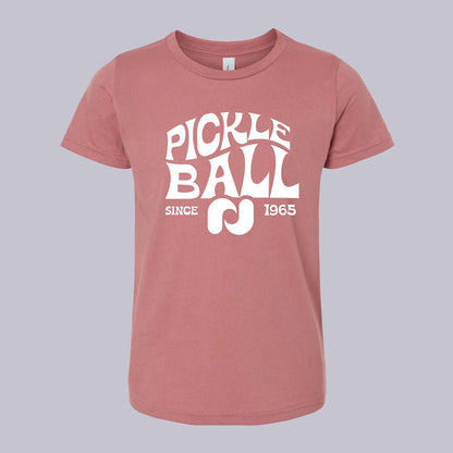 Pickleball Heritage Pickle-ball Groovy T-Shirt - Youth Mauve