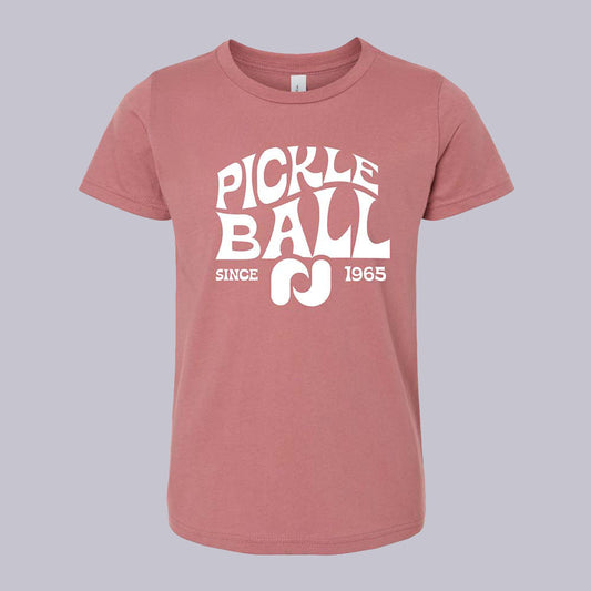 Pickleball Heritage Pickle-ball Groovy T-Shirt - Youth Mauve