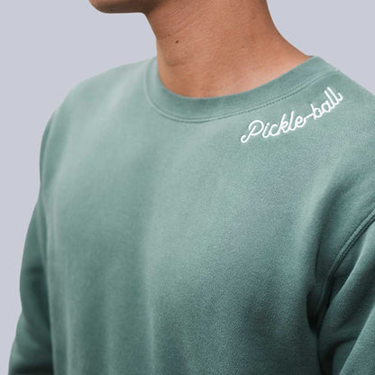 Pickleball Heritage Pickle-ball Embroidered Cursive Crew Neck Sweatshirt Alpine