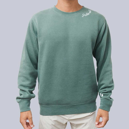 Pickleball Heritage Pickle-ball Embroidered Cursive Crew Neck Sweatshirt Alpine