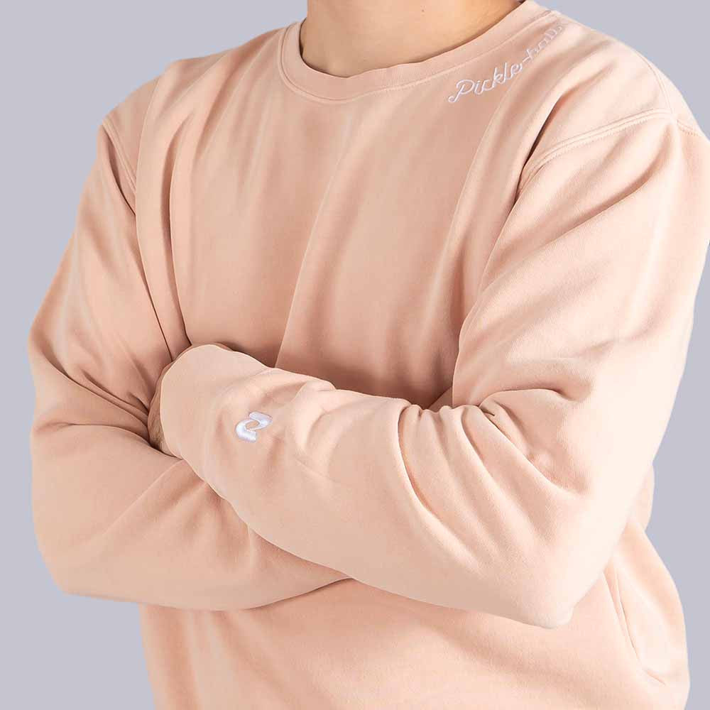 Pickleball Heritage Pickle-ball Embroidered Cursive Crew Neck Sweatshirt Alpine