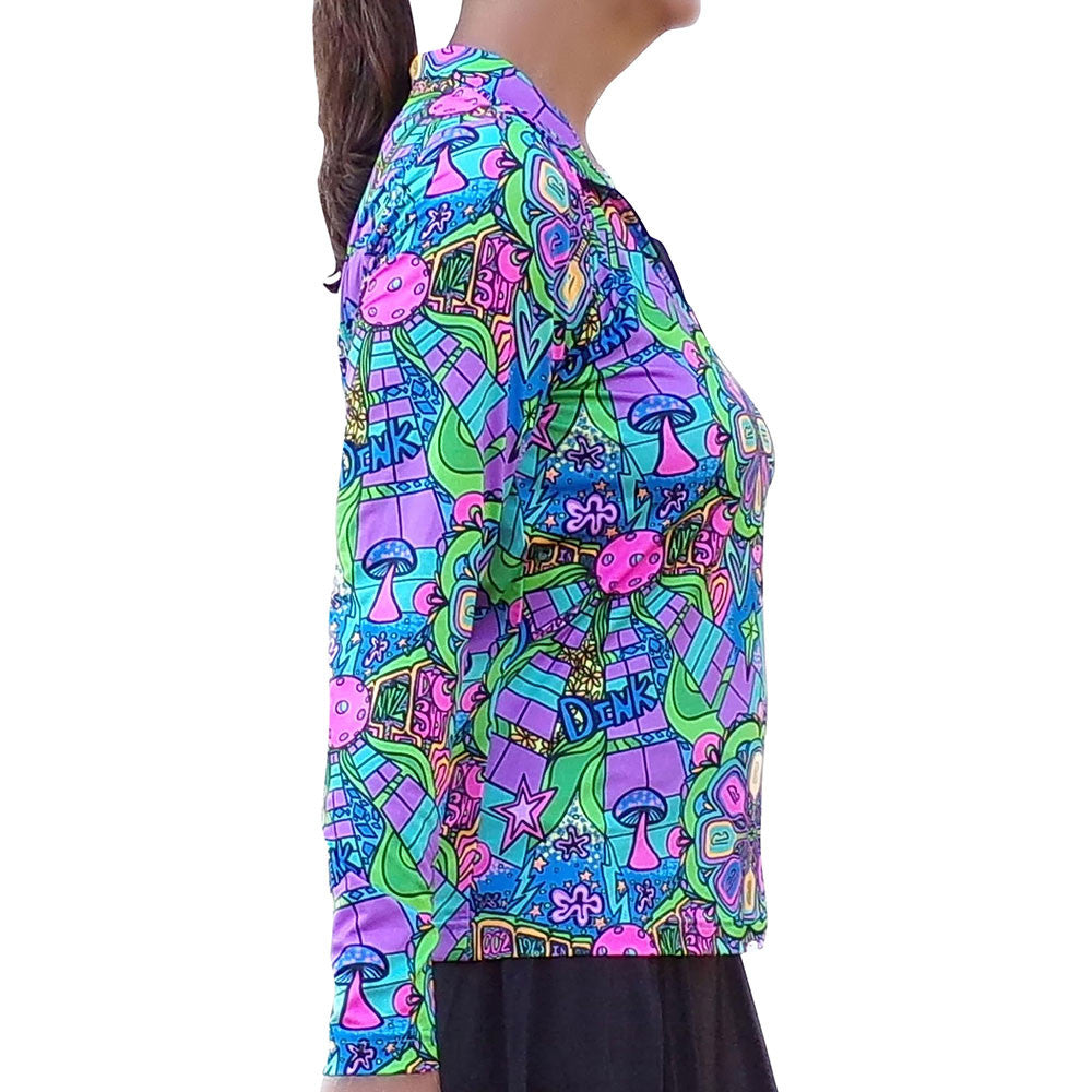 Pickleball Pickleball Bella  Groovy Quarter Zip Long Sleeve Shirt